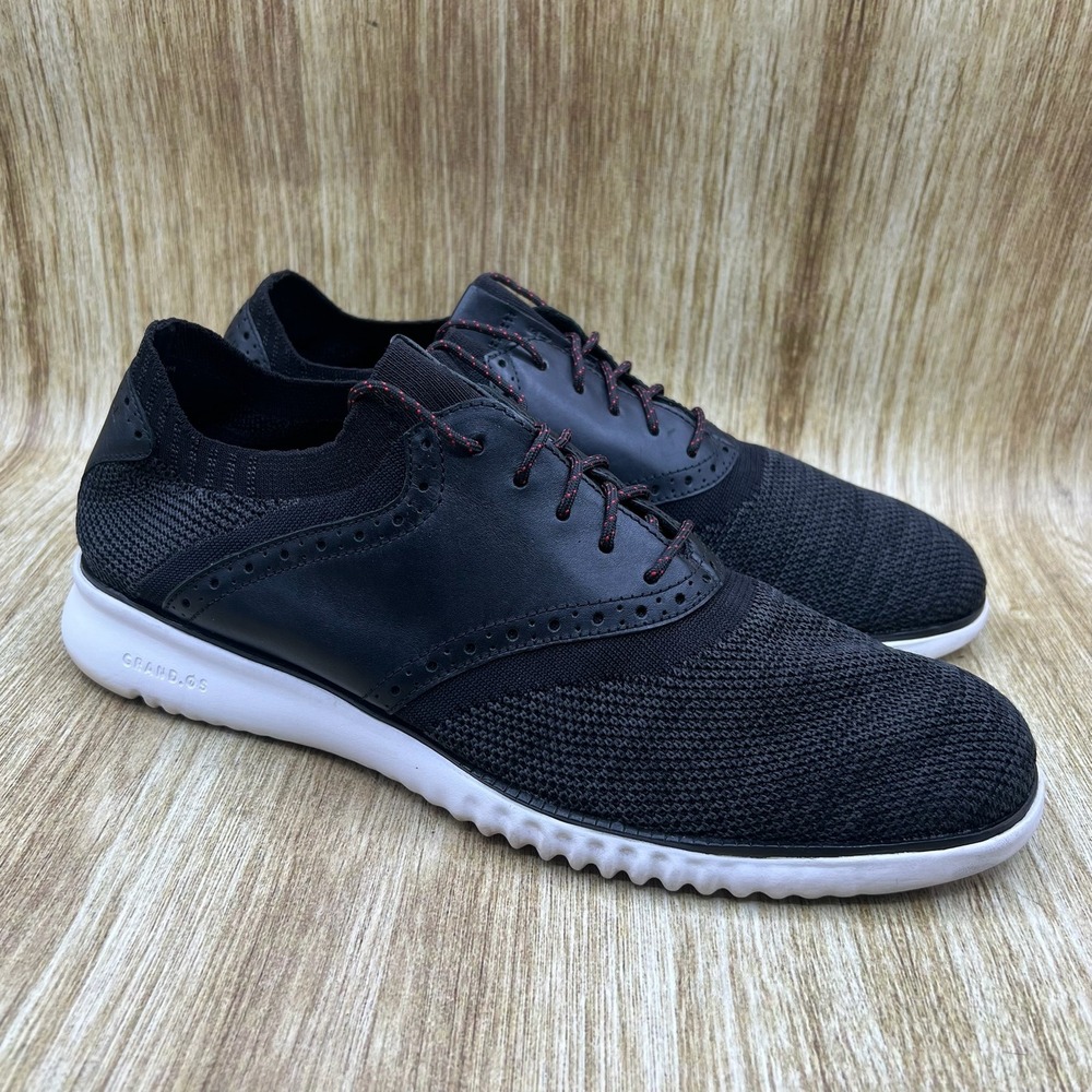 Cole Haan 2.Zerogrand Saddle Men's Size 13‎ Sneakers Black Knit Wingtip C25259